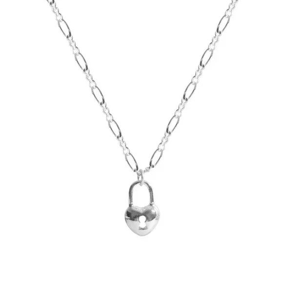 925 Sterling Silver Heart Lock Necklace Dainty Tiny Locket Chain Necklace - Picture 5 of 5